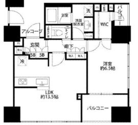 プラウド新虎通り 8階 間取り図