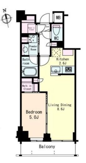 フレンシア目黒洗足 203 間取り図