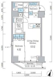 アーバンコア原宿 1302 間取り図