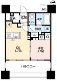 イニシアイオ芝公園 14階 間取り図