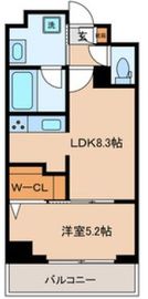 グローリオシェルト東京八丁堀 201 間取り図