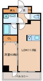 グローリオシェルト東京八丁堀 401 間取り図