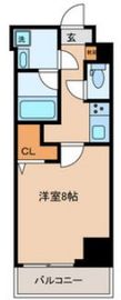 グローリオシェルト東京八丁堀 402 間取り図