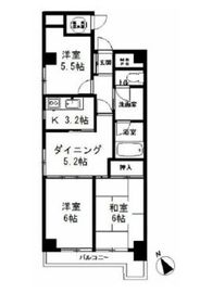 ライオンズマンション麻布十番 8階 間取り図