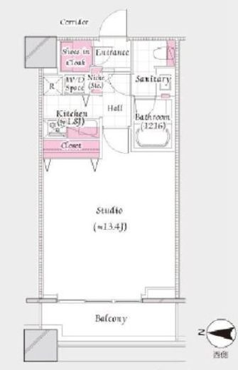 コンシェリア西新宿タワーズウエスト 8階 間取り図