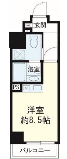Feel A 渋谷 8階 間取り図