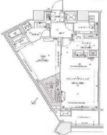 勝どきザ・タワー 19階 間取り図