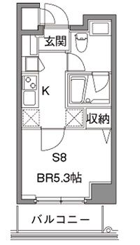 カスタリア中目黒 411 間取り図