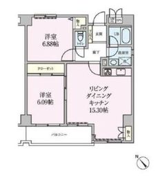 ボヌール東池袋 405 間取り図