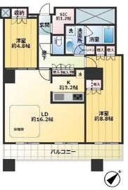 ザ・パークハウス西新宿タワー60 28階 間取り図