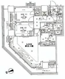 勝どきビュータワー 48階 間取り図