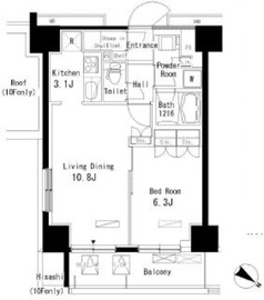 パークアクシス板橋本町弐番館 1007 間取り図