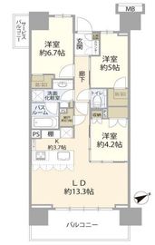 アトラス加賀 8階 間取り図