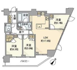 ブランズ日本橋浜町公園 6階 間取り図