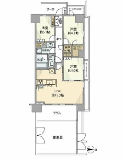 シティハウス豊洲キャナルテラス 1階 間取り図
