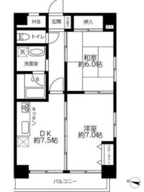 カスタリア新宿7丁目 103 間取り図