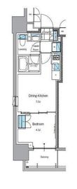 ルフォンプログレ上野入谷フロント 201 間取り図