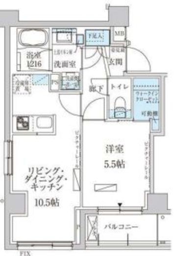 パークアクシス池上 307 間取り図