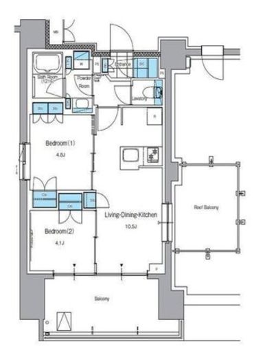 J.リヴィエール上野入谷プレイス 1202 間取り図