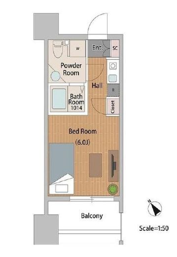 クレジデンス神谷町 705 間取り図