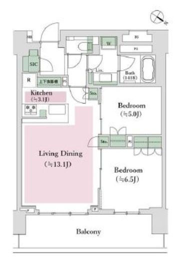 ブランズタワー豊洲 27階 間取り図