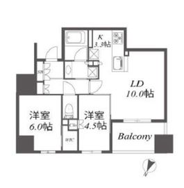 ジオ新宿若松町 5階 間取り図