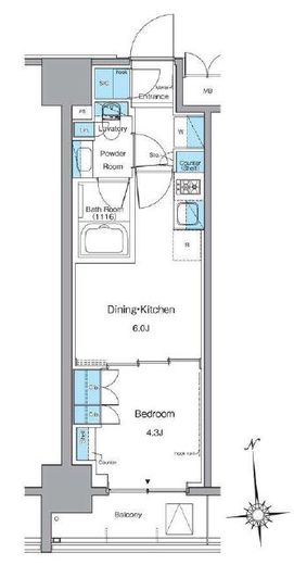 ルフォンプログレ上野稲荷町 1502 間取り図