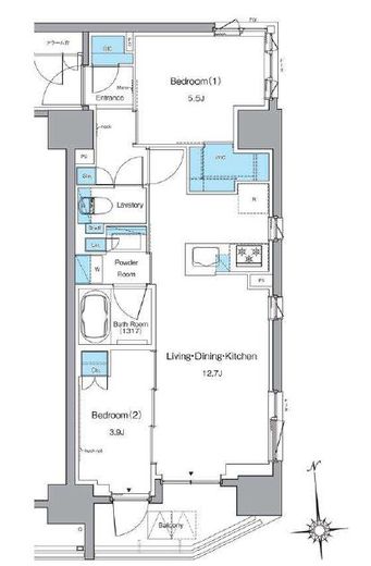 ルフォンプログレ上野稲荷町 1506 間取り図