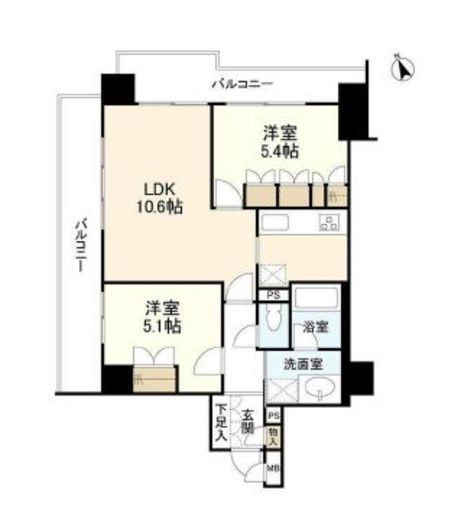 コスモ広尾 7階 間取り図