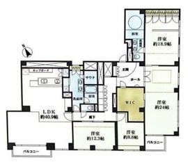 西麻布パークマンション 3階 間取り図