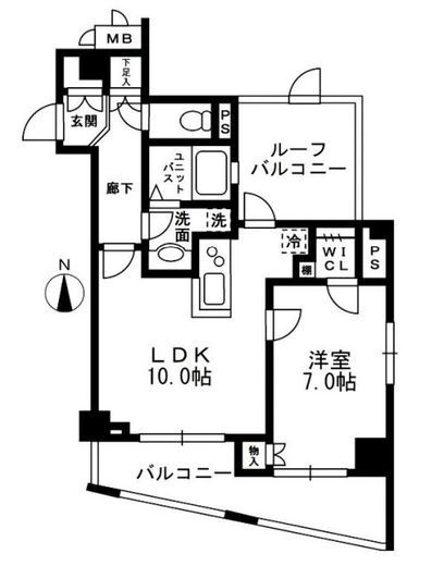 レジディア中落合 A703 間取り図