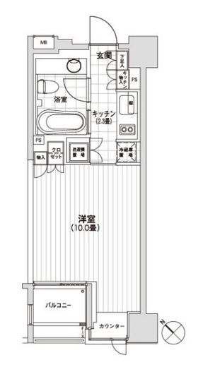 カスタリア銀座 302 間取り図