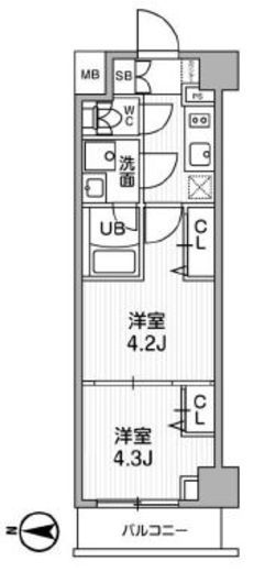 SYFORME西小山 (シーフォルム西小山) 2階 間取り図