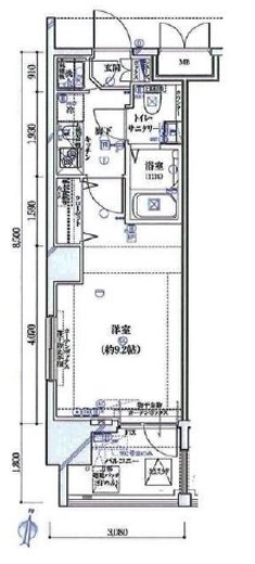 ガリシア九段下ライズ 4階 間取り図