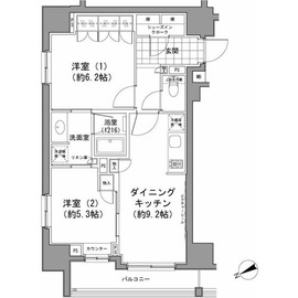 パークハビオ八丁堀 201 間取り図