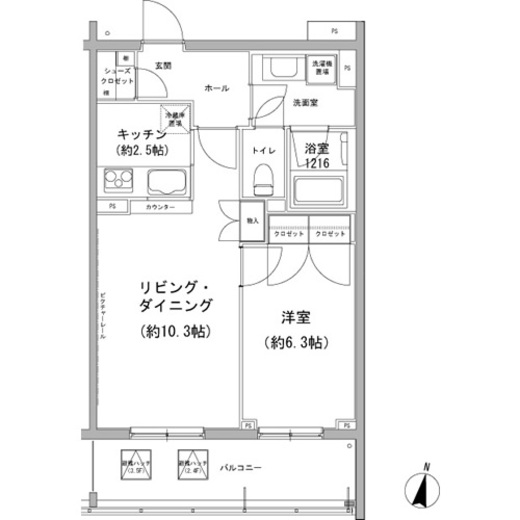 ヒューリックコート雪が谷 323 間取り図