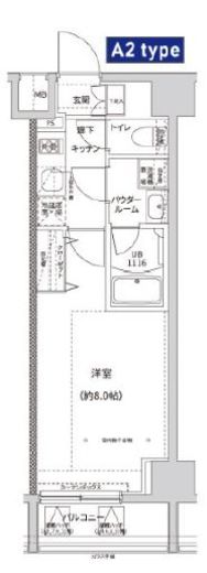 ガレリアレジデンス南千住 202 間取り図