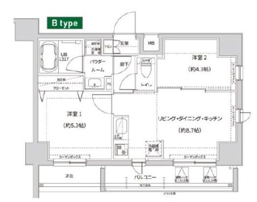 ガレリアレジデンス南千住 1105 間取り図