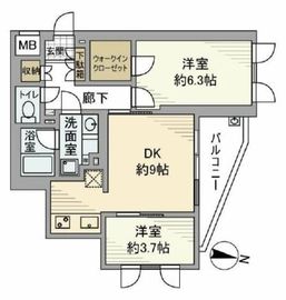 フィールM西新宿 2階 間取り図