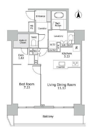 ライオンズ四谷タワーゲート 16階 間取り図