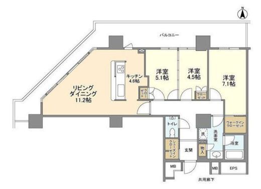 豊洲シエルタワー 26階 間取り図