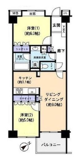 グランスイート文京小石川 3階 間取り図