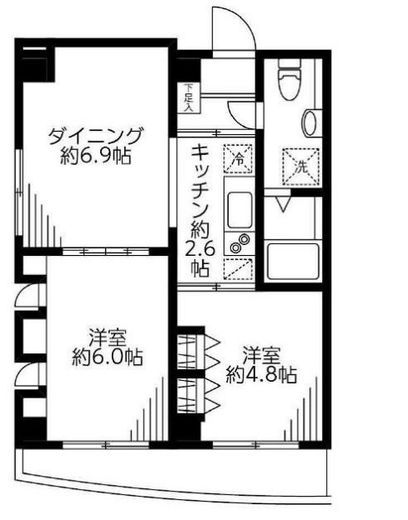 F.S.C.新宿マンション 3階 間取り図