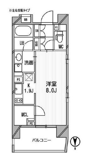 クリオ西池袋 8階 間取り図