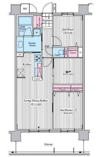 クロスレジデンス東十条 1303 間取り図