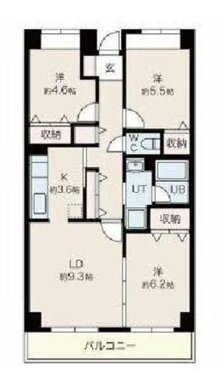 目黒本町マンション 410 間取り図
