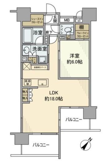 パークホームズ初台ザレジデンス 2階 間取り図