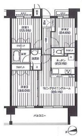パシフィーク品川 205 間取り図