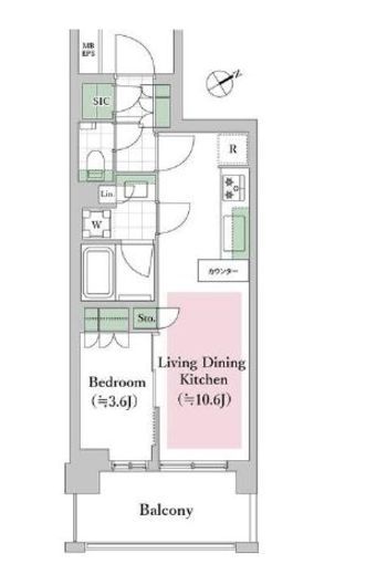オープンレジデンシア用賀 3階 間取り図