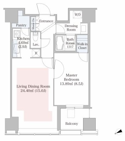 ラ・トゥール新宿 1804 間取り図